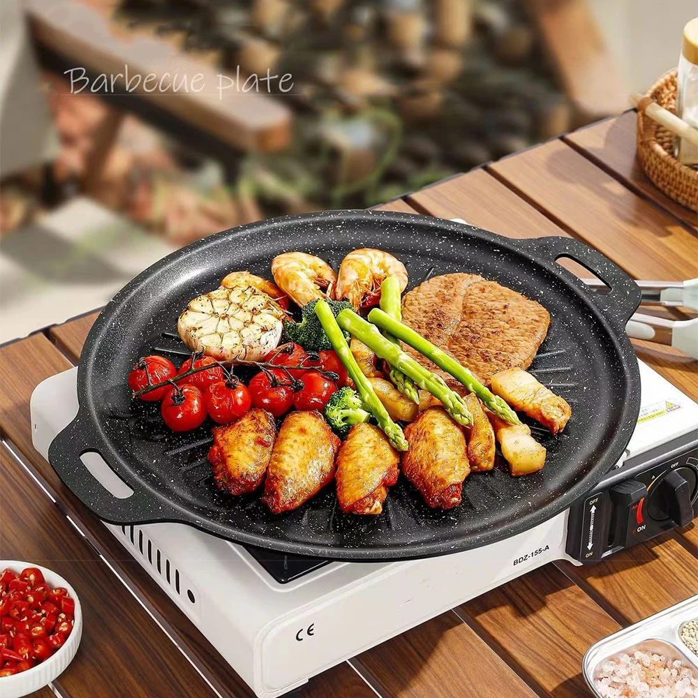 Korean Bbq Grill - 34CM Outdoor BBQ Grill Pan Non
