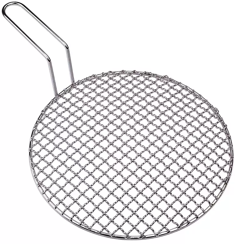Korean Bbq Grill - Round Stainless Steel Wire Mesh Grill