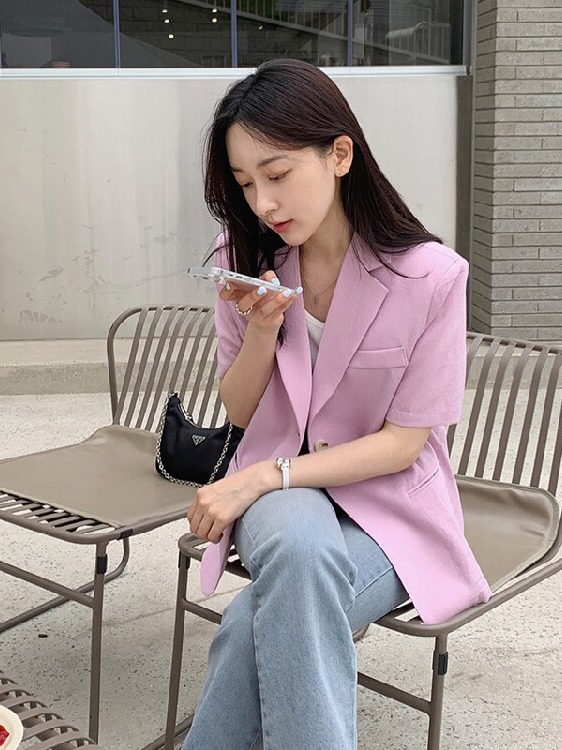 Women's Short Sleeve Suit Jack - The Korean Lifestyle 评论和价格