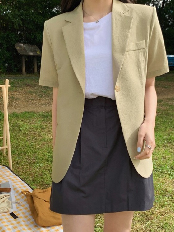 Women's Short Sleeve Suit Jack - The Korean Lifestyle 评论和价格