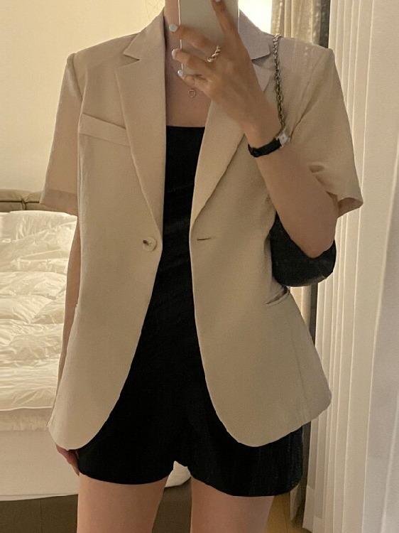 Women's Short Sleeve Suit Jack - The Korean Lifestyle 评论和价格