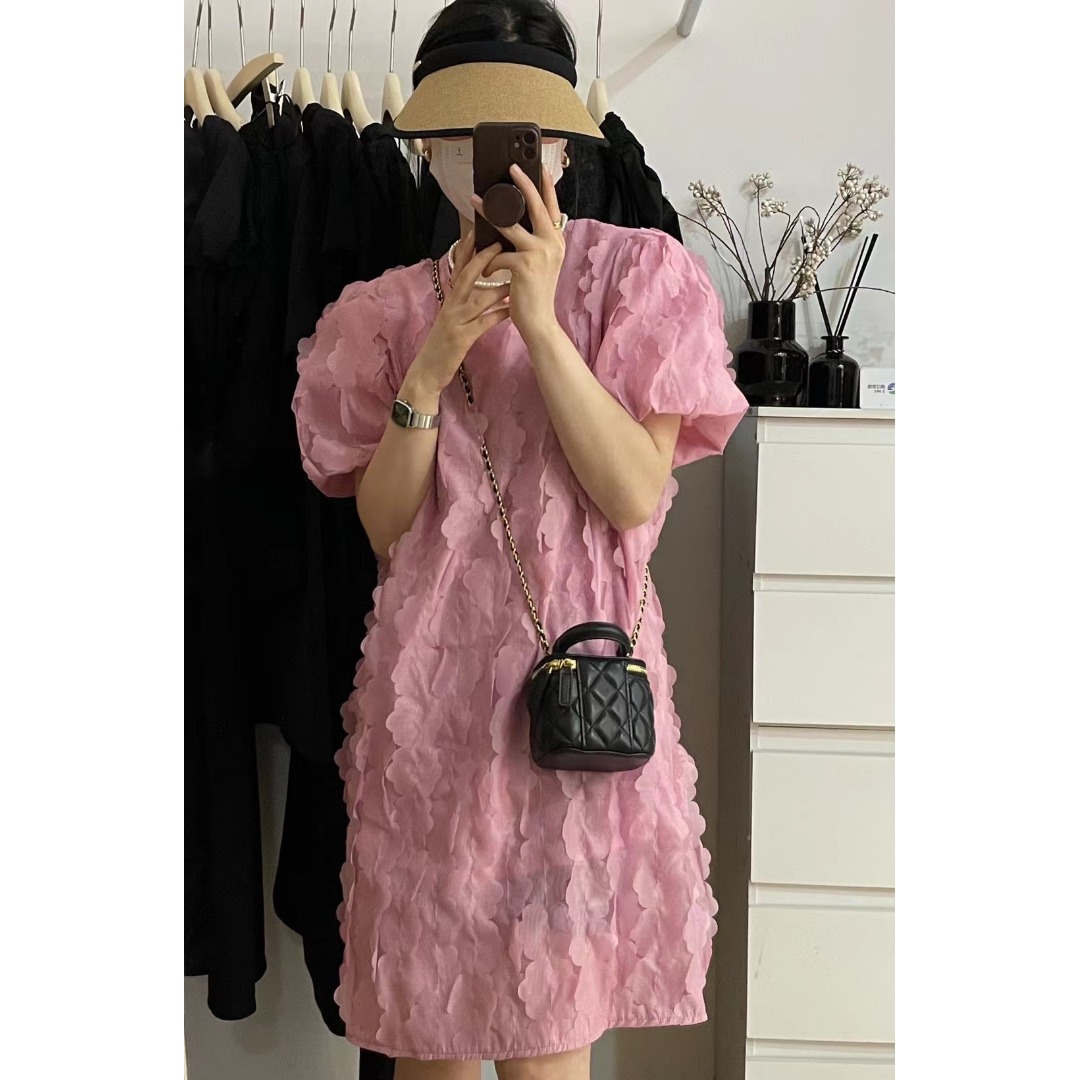 Floral Bubble Sleeve Dress Kor - The Korean Lifestyle 评论和价格