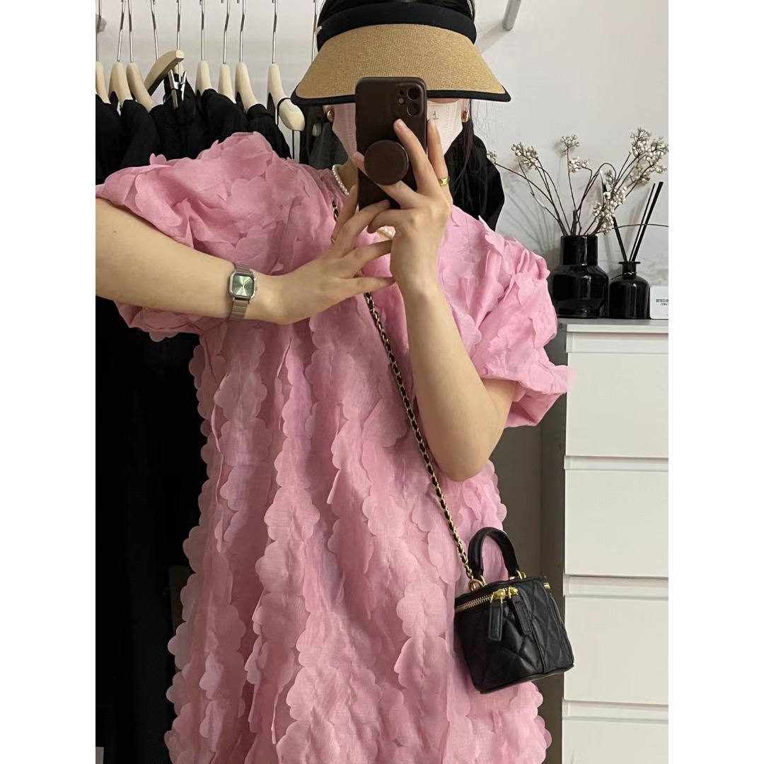 Floral Bubble Sleeve Dress Kor - The Korean Lifestyle 评论和价格